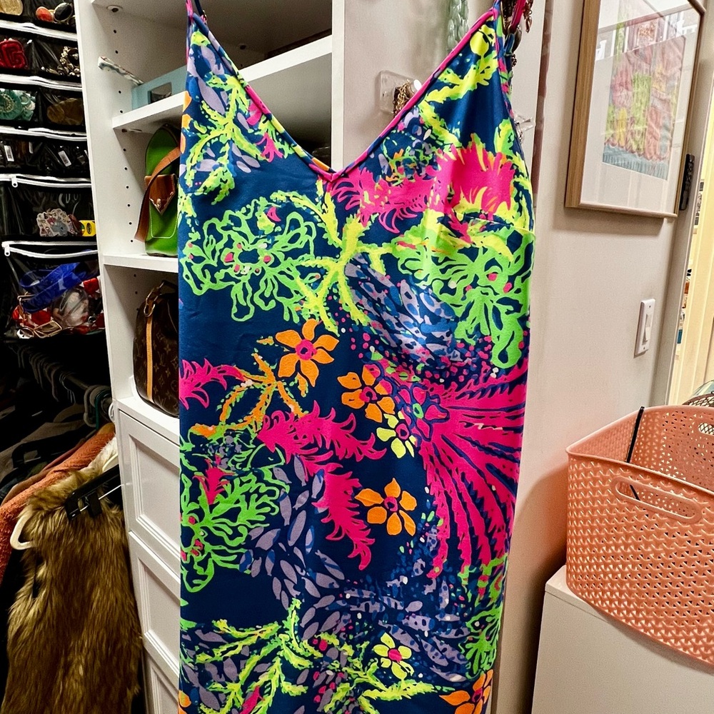 Lilly Pulitzer Lela Silk Dress Indigo All A Glow